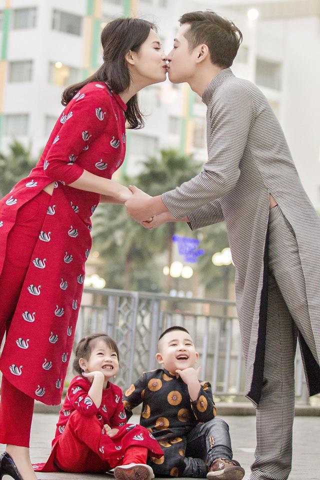 Khuất Quỳnh Hoa và Nguyễn Mạnh Hương tung ra bộ ảnh gia đình hạnh phúc